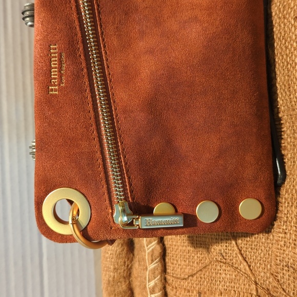 Hammitt Los Angeles Rust Suede Crossbody Or Wristlet. NEW without Tags. Gold Hdw - Picture 4 of 6
